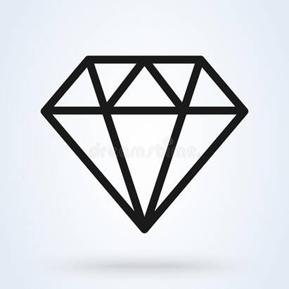 Diamond outline icon, modern minimal design. Vector illustration